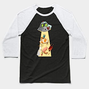 Alien : UFO and Tractor Beam Baseball T-Shirt